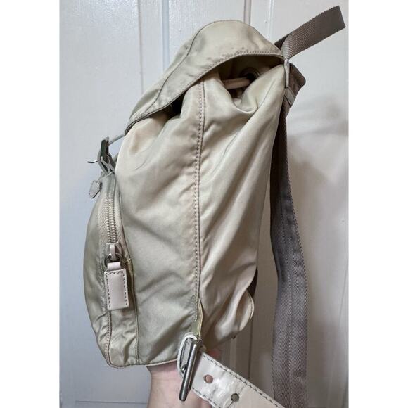 Auth Vintage Prada Cream Ivory Nylon Backpack Mini - Picture 3 of 16
